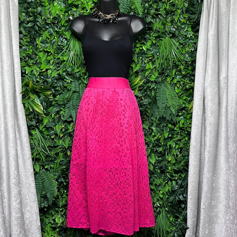 Armani Exchange Skirt Size 10‎ Pink Pleated Midi A Line Career Party 2983